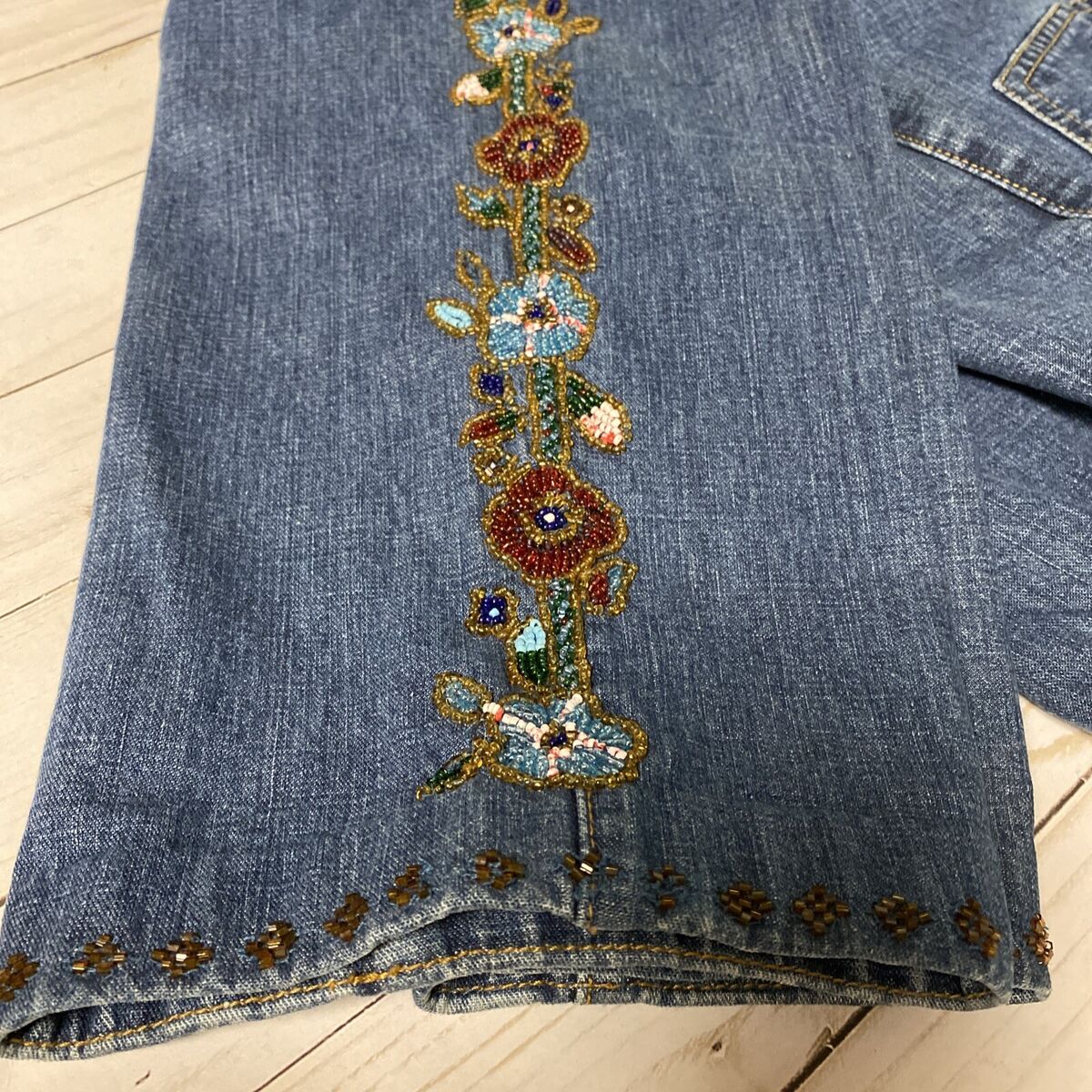 Vintage 90s y2k Chico's Design Floral Beaded Embroidered Mom Vintage 90s y2k Chico's Design Floral Beaded Embroidered Mom