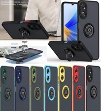 For OPPO A17 A58 A78 5G Case, Ring Shockproof Stand Phone Cover + Screen Guard