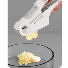 White Garlic Press Mincer Crusher Multi-Function Chopper Potato Peeler Opener