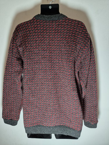 Vintage LL Bean Wool Blend Sweater Fisherman Birdseye Navy Made in Norway Large - Picture 2 of 4