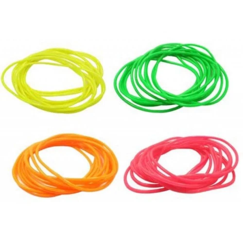 12 X Gummy Bracelets Jelly Rubber Bangles 80s 90s Shag Bands Fancy Wristbands