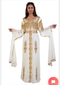 white bridal kaftan