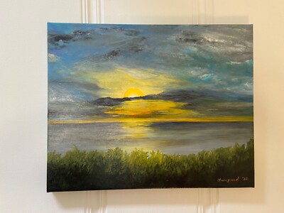 #modernacrylicpaintings #originallandscapes SUNSET PARADISE 16 X 20 By IRMGARD