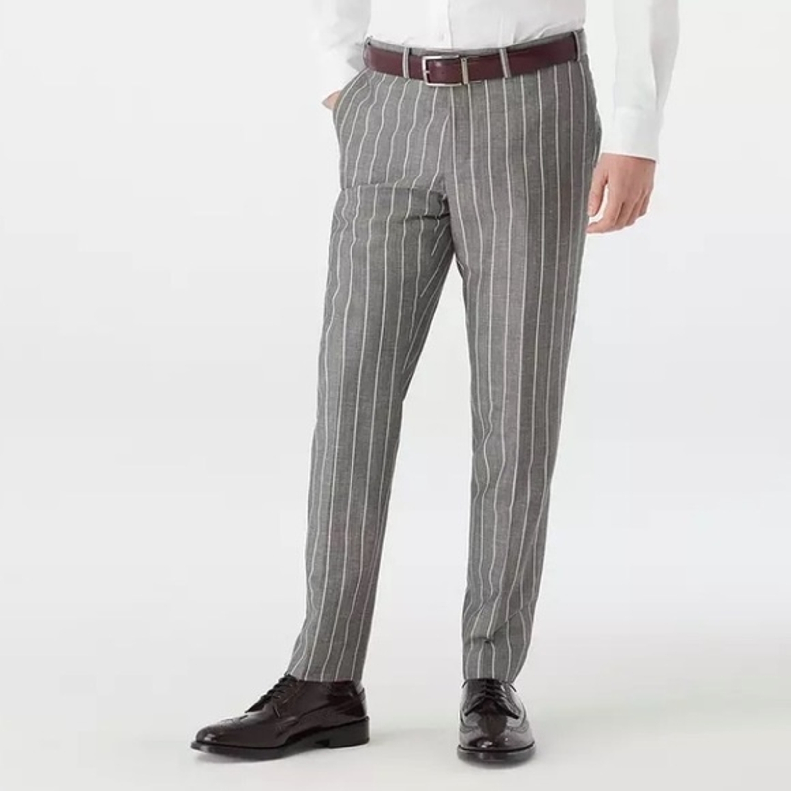 Pantaloni Yves Saint Laurent Kingsbury a righe larghe grigi