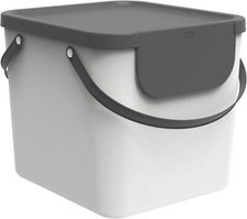 Kitchen Waste Bin, Rotho 40L Waste Separation System w/ Handle, White