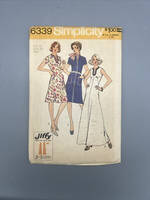 Vintage SIMPLICITY 6339 LADIES DRESS PATTERN Size 16 Bus 38 Uncut | eBay