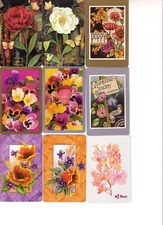 Beautiful Set 9 x Vintage  Flower - Swap Playing Cards no 6