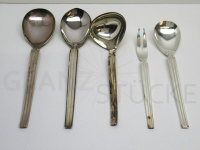 5 Vorleger Kartoffel Gemüse Sauce    Besteck Ebel Europa   120 versilbert  B06