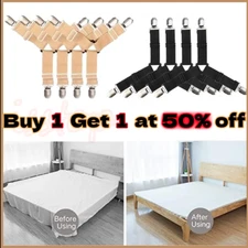 Bed Sheet Fasteners Adjustable Elastic Suspenders Straps Mattress Covers Clips