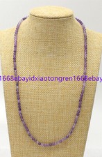 3mm Faceted Natural Purple Amethyst Round Gemstone Beads Necklace 18-30 Inch