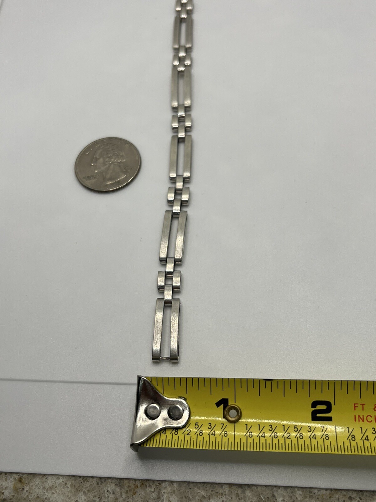 Wells sterling silver rectangle link bracelet vin… - image 7