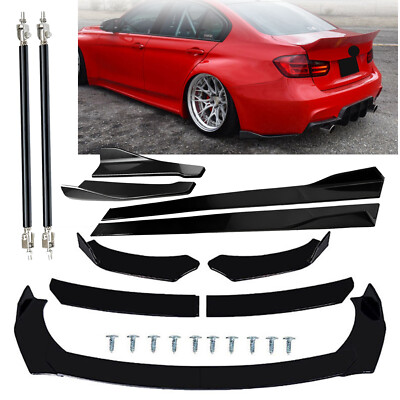 Front Splitter Bumper Lip Spoiler Body Strut R For BMW 3-Series F30 Sedan Glossy