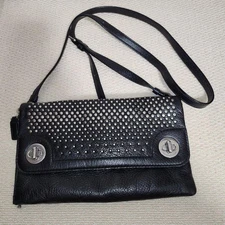 Marc by Marc Jacobs Studded Leather Shoulder Bag Black Women Used Authentic