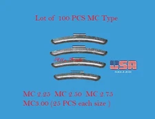 100 Pcs ASSORTMENT CLIP-ON WHEEL WEIGHT BALANCE MC STYLE  2.25 2.50 2.75 3.00 oz