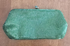 Pretty green Vintage Beaded Evening Bag
