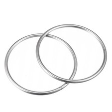 304 Stainless Steel Welded O-Ring 100mm 3.94" External Dia. 5mm thickness 2pcs