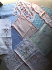 Vintage Doiley Scraps For Slow Stitching Collage Textile Art Sewing Craft