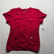 Greys Anatomy by Barco Solid Red Active Scrub Top Shirt Adult Women's Size XL