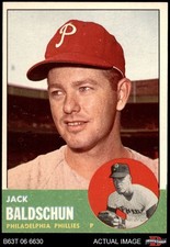 1963 Topps #341 Jack Baldschun Dotted Repaired Phillies RARE VARIATION 6 - EX/MT