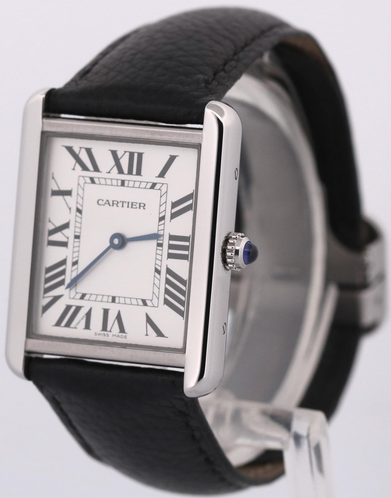 2021 PAPERS Cartier Tank Solo Large SILVER Steel Leather 3169 / WSTA0028 BOX image 3