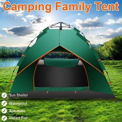 Camping Zelt Kuppelzelt 3-4 Personen Automatik Pop up Zelt Wurfzelt Wasserdicht