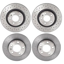 Brembo Xtra Front Rear Drilled Brake Disc Rotors Kit For Vw Beetle Jetta Golf
