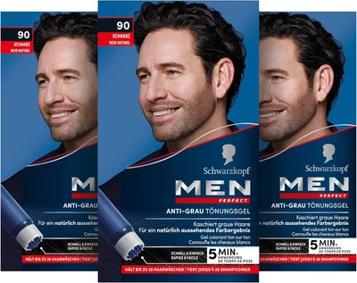 Men Perfect Schwarzkopf 90 Haartönung Dunkelbraun Graue Haare 3er Pack 3 x 80 ml