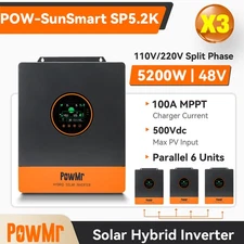 16KW 48V Solar Hybrid Inverter 120V/220V Split Phase Off-Grid 120A Controller US