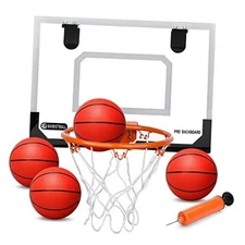 Larger 17" x 12" Indoor Basketball Hoop with 9" Large Dunk Rim for Shatterproof