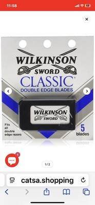Wilkinson Sword Classic Double Edge Razor Blades Silver 5 Count Pack