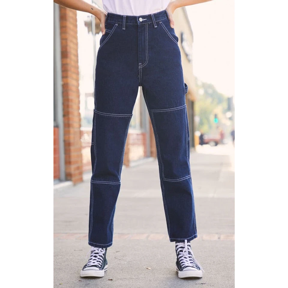 John Galt Brandy Melville Womans Small Ariana High Pinch Waist Carpenter Jeans - Image 2 of 4