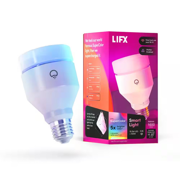 Alternate view of 100-watt Equivalent A21 Multi-color 9000k Wi-fi Led Light Bulb Works W/alexa/hey