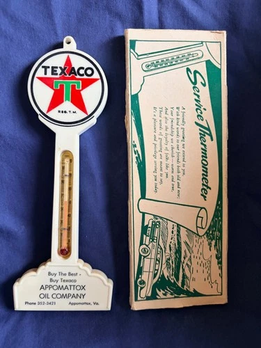 Vintage Texaco Pole Sign Thermometer with Box
