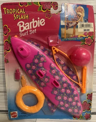Vintage Barbie Surf Set 1994 Tropical Splash Surfboard New Old Stock