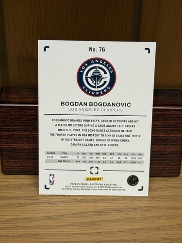 24-25 Panini Photogenic Basketball -Bogdan Bogdanović -#76 -Los Angeles Clippers - Picture 2 of 2
