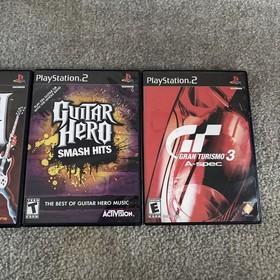 SONY Playstation2 PS2 Console - Guitar Hero Bundle - Guitar, Games, Memory Card