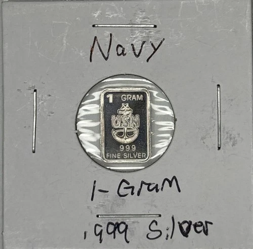 1 Gram .999 Fine Silver Bar - US Navy