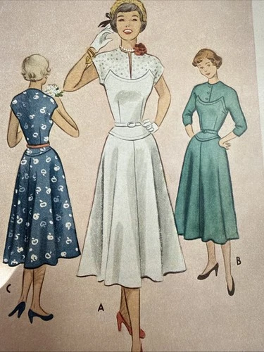 Vintage 1950 Junior Women’s Dress Pattern Size 15 Uncut McCall’s 8115