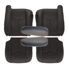 NLQR Dark Gray Driver and Passenger Side Bottom and Top Seat Covers  2Pcs Se...