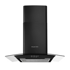 Russell Hobbs 60cm Curved Glass Chimney Cooker Hood - Black RH60GCH92A1B