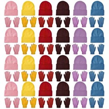 48 Pcs Bulk Winter Knit Beanies Gloves Men Women Warm Beanie Touchscreen Glov...