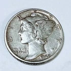 1942 10C Mercury Dime - 90% Silver - Circulated Coin  #5516