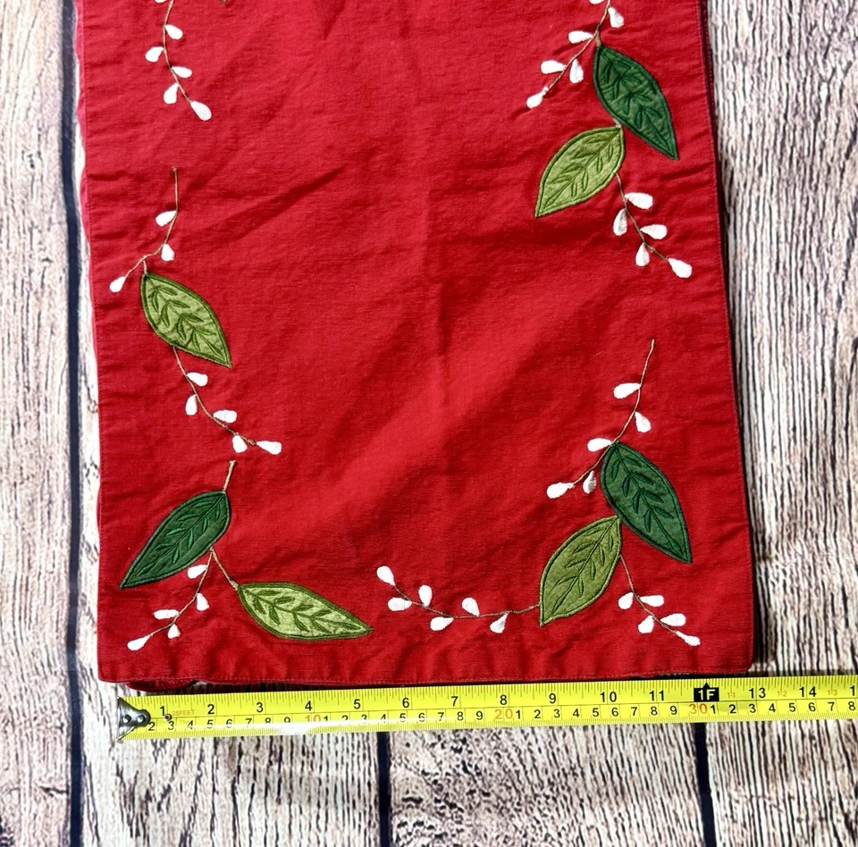 Crate & Barrel Holiday Laurel Runner  Vintage Christmas Table 108”X 14”. - Image 4 of 4