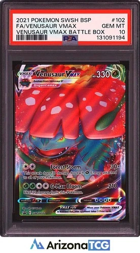 Pokemon 2021 Venusaur VMAX SWSH102 Full Art SWSH Black Star Promos GEM MT PSA 10