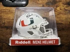 Ray Lewis Autograph Mini Helmet Speed Miami Hurricanes Beckett COA