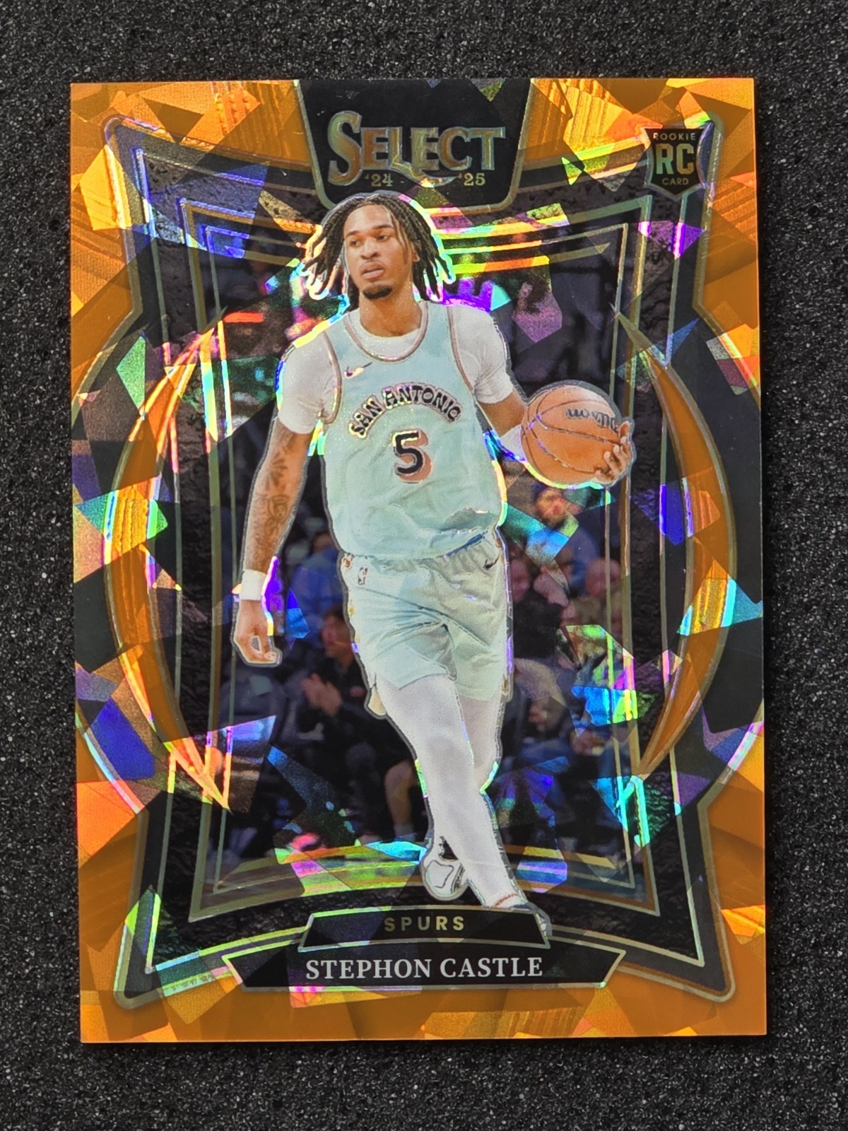 2024-25 Panini Select Stephon Castle #72 Orange Cracked Ice Prizm /275 Rookie RC