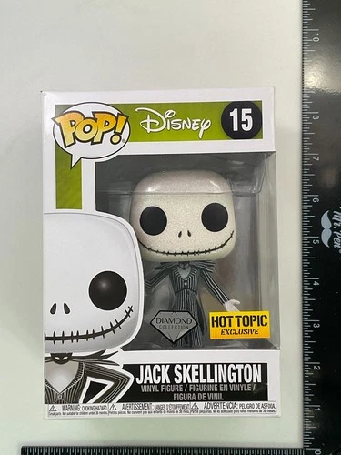 Funko Pop! Disney: Jack Skellington #15 Diamond Collection Hot Topic Figu -CN i5