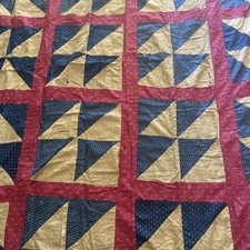 ANTIQUE QUILT TOP 60 X 76 MACHINE ASSEMBLED