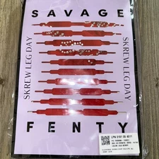 Savage X Fenty Divorce Court Thigh High Stockings RED Goji Berry Size 2X/3X