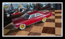 1966 Ford Galaxy Red Diecast Modified Model Car Gold Wheels Replica